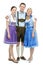 Young people in traditional bavarian tracht
