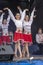 Young performers dance at the Shepetivka City Day street festival, Ukraine