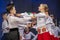 Young performers dance at the Shepetivka City Day street festival, Ukraine