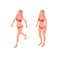 Young person, nude body anatomy. Isometric vector illustration of a standing person.