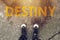 Young person standing on the road with Destiny imprint