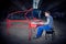 Young pianist play on his piano with bright emotions,