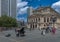 Young piano player in front of the Alte Oper, Frankfurt, Germany