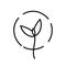 Young plant shoot. Seedling germination. Sprout plants growing. Vector line icon. Editable outline stroke.