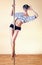 Young pole dance woman