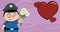 Young policeman kid cartoon background 3