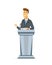 Young politician - cartoon people character isolated illustration