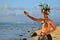 Young Polynesian Pacific Island Tahitian Man Dancer