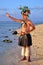 Young Polynesian Pacific Island Tahitian Man Dancer