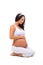 Young pregnant girl sitting quietly. Healthy and Beautiful Pregnancy