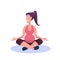 Young pregnant woman practicing yoga happy girl sitting lotus pose meditating pregnancy fitness healthy lifestyle