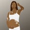 Young, pregnant woman with vitiligo on the skin. Awareness of chronic skin diseases