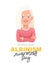 Young pretty albino white girl stands with her arms crossed. International Albinism Awareness Day. Vector illustration