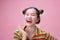 Young pretty asian woman laugh with happiness