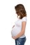 Young pretty fashion pregnant bump woman standing