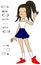 Young pretty girl cartoon illustration expression collection
