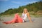 Young pretty summer woman relaxing on the beach