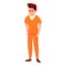 Young prison man icon, cartoon style