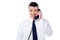 Young professional answering phone call