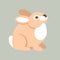 Young rabbit vector illustration style flat