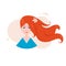 Young red-haired womÐ°n. Vector illustration