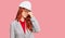 Young redhead woman wearing architect hardhat tired rubbing nose and eyes feeling fatigue and headache