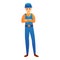 Young repairman icon, cartoon style