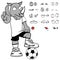 Young Rhino soccer cartoon expressions set collection 5