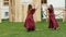 Young Roman girls in one antical theatrical demonstration