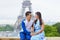 Young romantic Asian couple in Paris