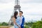 Young romantic Asian couple in Paris, France