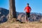 Young runner trains on hilly trails