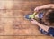 Young runner tying her shoes