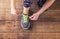 Young runner tying her shoes