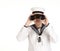 Young sailor with binoculars