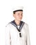 Young sailor isolated white background