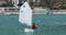 Young Sailor on Optimist Yacht Dinghy