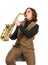 Young saxophone player