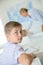 Young schoolboy in classroom