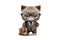 a young scientist cat cute in glasses and a business suit on a white background manager or consultant accountant