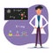 Young scientist experimenting in science chemistry laboratory.Vector Illustration