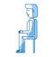 Young seated man avatar character