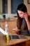 A young shopaholic businesswoman at the hotel lobby. Hotel, business, people, shoping