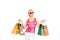 Young shopping girl with colourfull bags