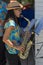 Young singer girl at saxophone from Costa Rica