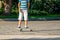 Young skateboarder in Batumi park, sport life