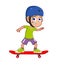 Young Skateboarding boy
