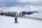 Young skier enjoy skiing at the slope in the Austrian Alps