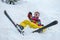 Young skier in snow