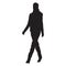 Young slim woman walking, vector silhouette